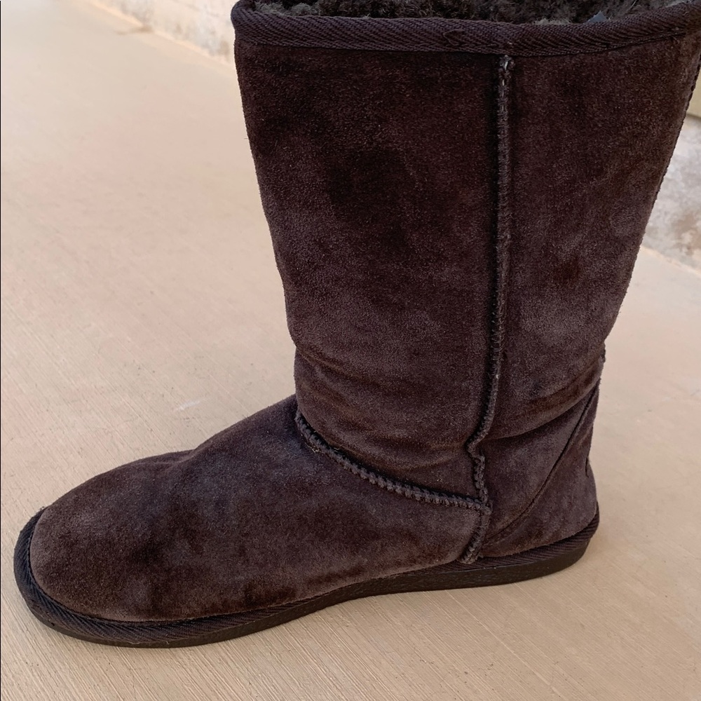 Bremby womens brown boots suede sheepskin boots size W10 cozy winter casual - Picture 7 of 16